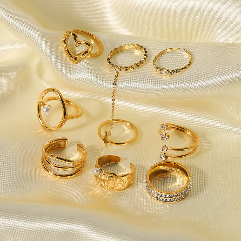 Wholesale Vintage Open Zircon Inlaid Stainless Steel Rings ACC-RS-XinY013