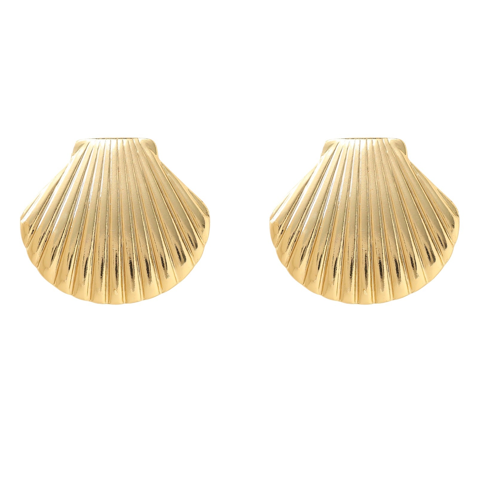 Wholesale Trendy Ocean Shell Stud Earrings for Women Stainless Steel Beach Jewelry Accessory