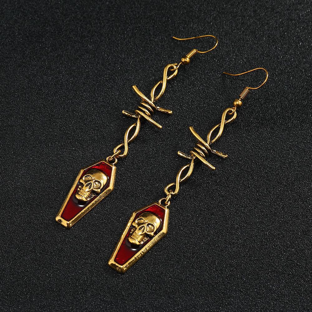 Wholesale Gothic Skull Drop Earrings for Women  Party Fashion Accessory