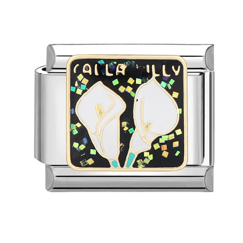 Wholesale Italian Charm Bracelet 9mm DIY Splicing Removable Stainless Steel Black Series Composable Bracelet