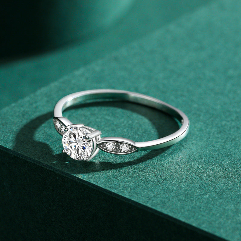 Wholesale s925 Sterling Silver Classic Design 5mm Zirconium Inlaid Ring