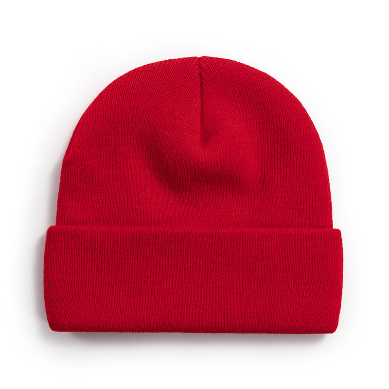Wholesale light plate knitted cold cap acrylic solid color wool cap