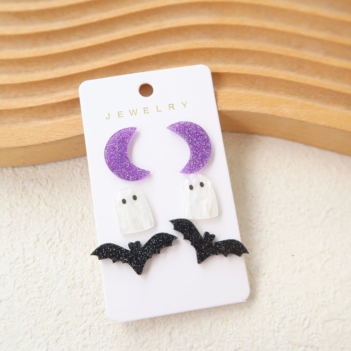 Wholesale Acrylic  Cartoon Ghost Bat Earring Set Cute Jewelry Accessory for Women