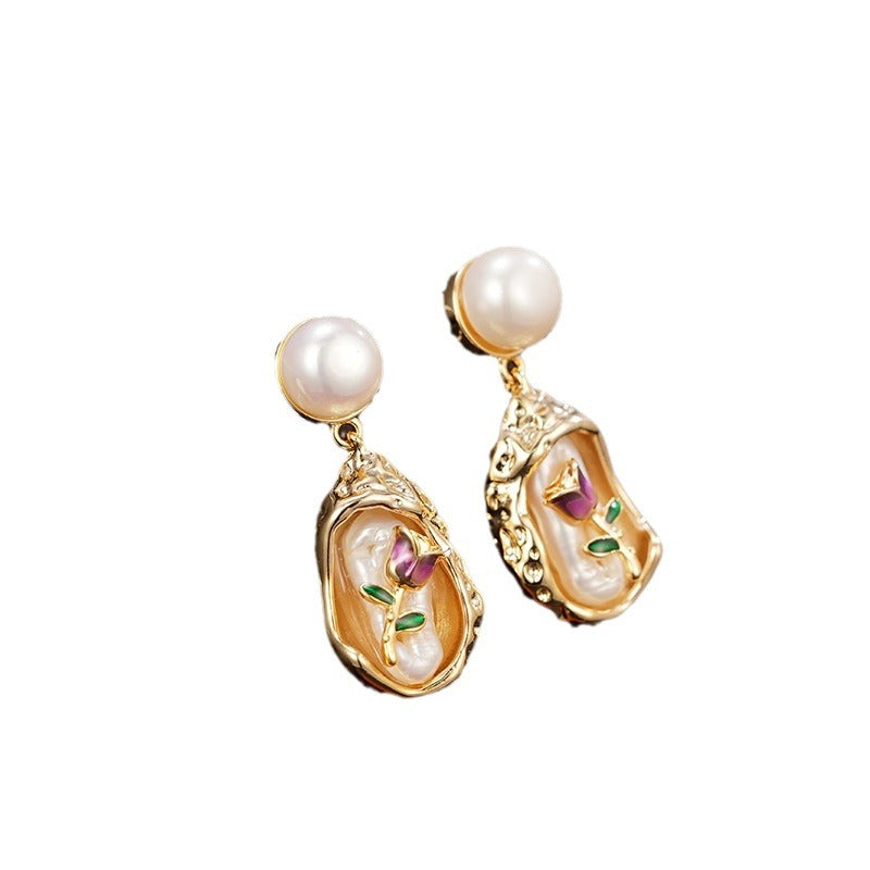 Wholesale S925 Silver Pin Rose Earrings