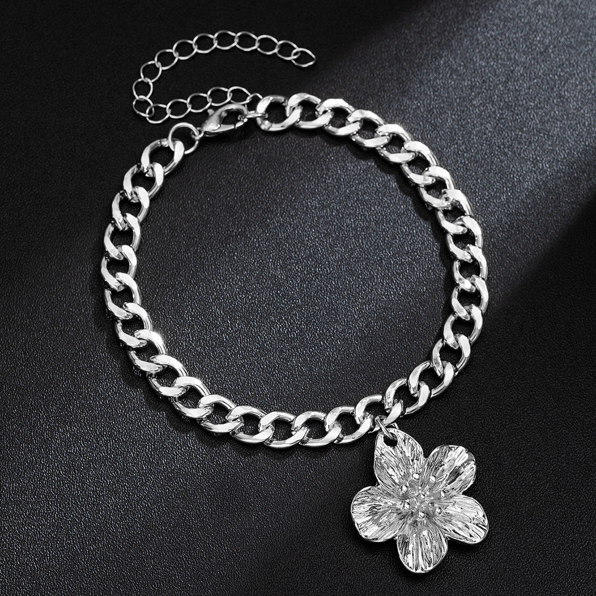 Wholesale three-dimensional alloy flower  anklet