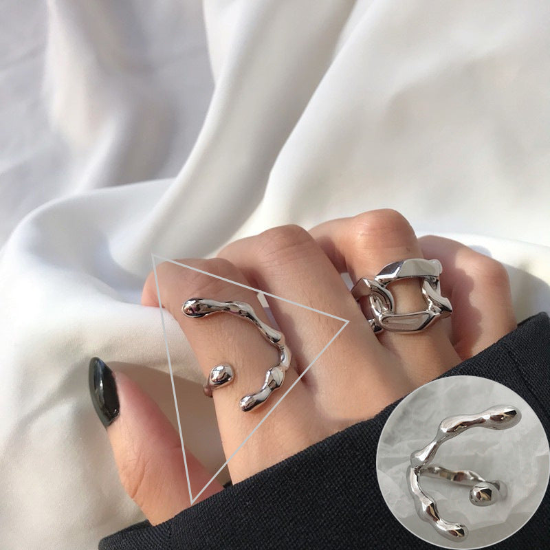 Wholesale S925 Silver Geometric Hollow Ring