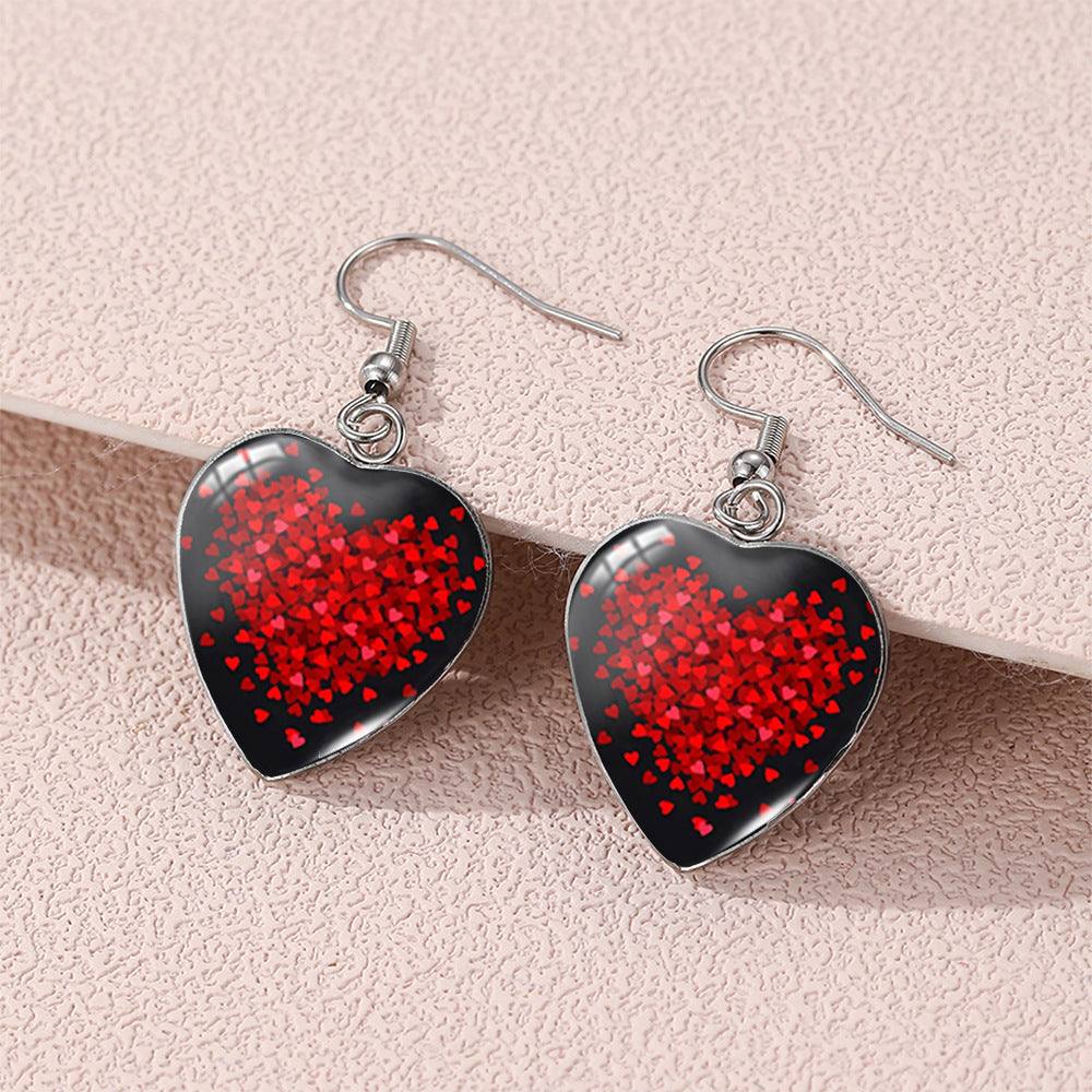 Wholesale Valentine' s Day love  Stainless steel  heart-shaped  earrings