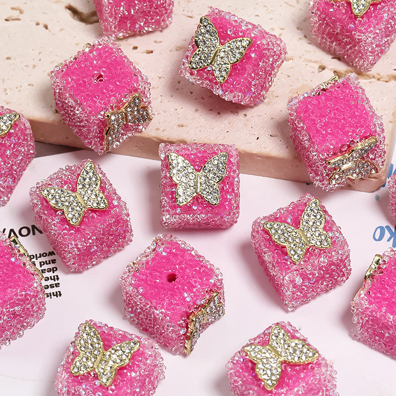 Wholesale of 5pcs Water Diamond Sugar Beads Butterfly Five Pointed Star Square Diamond Ball Beads ACC-BDS-BLG009