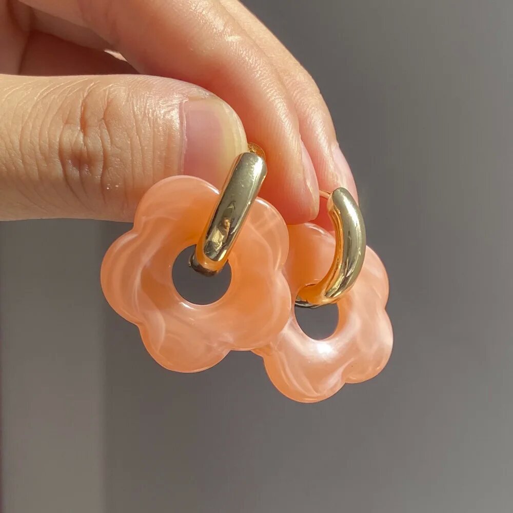 Wholesale Colorful Flower Acrylic Earrings