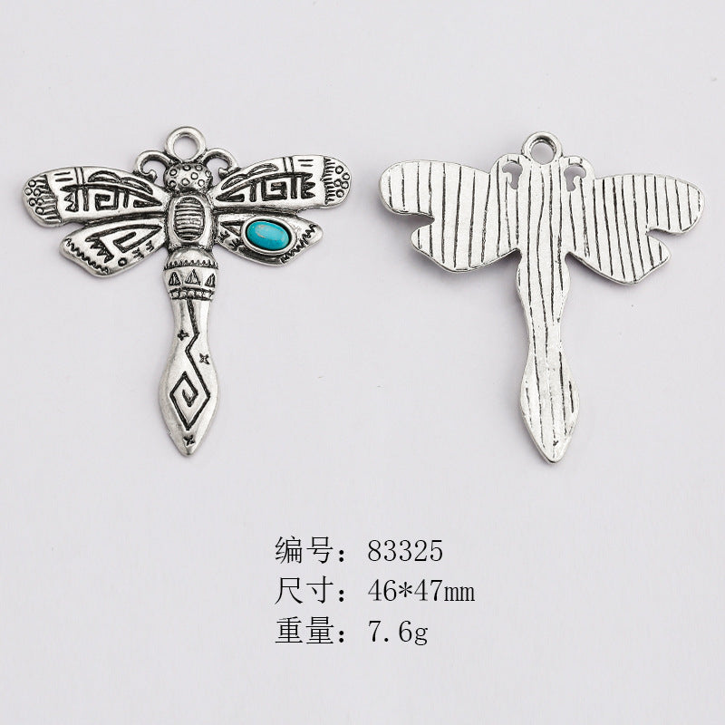 Wholesale Ethnic Retro Style Turquoise Alloy Diy Bracelet Necklace Pendant Accessories ACC-PT-Yongc003