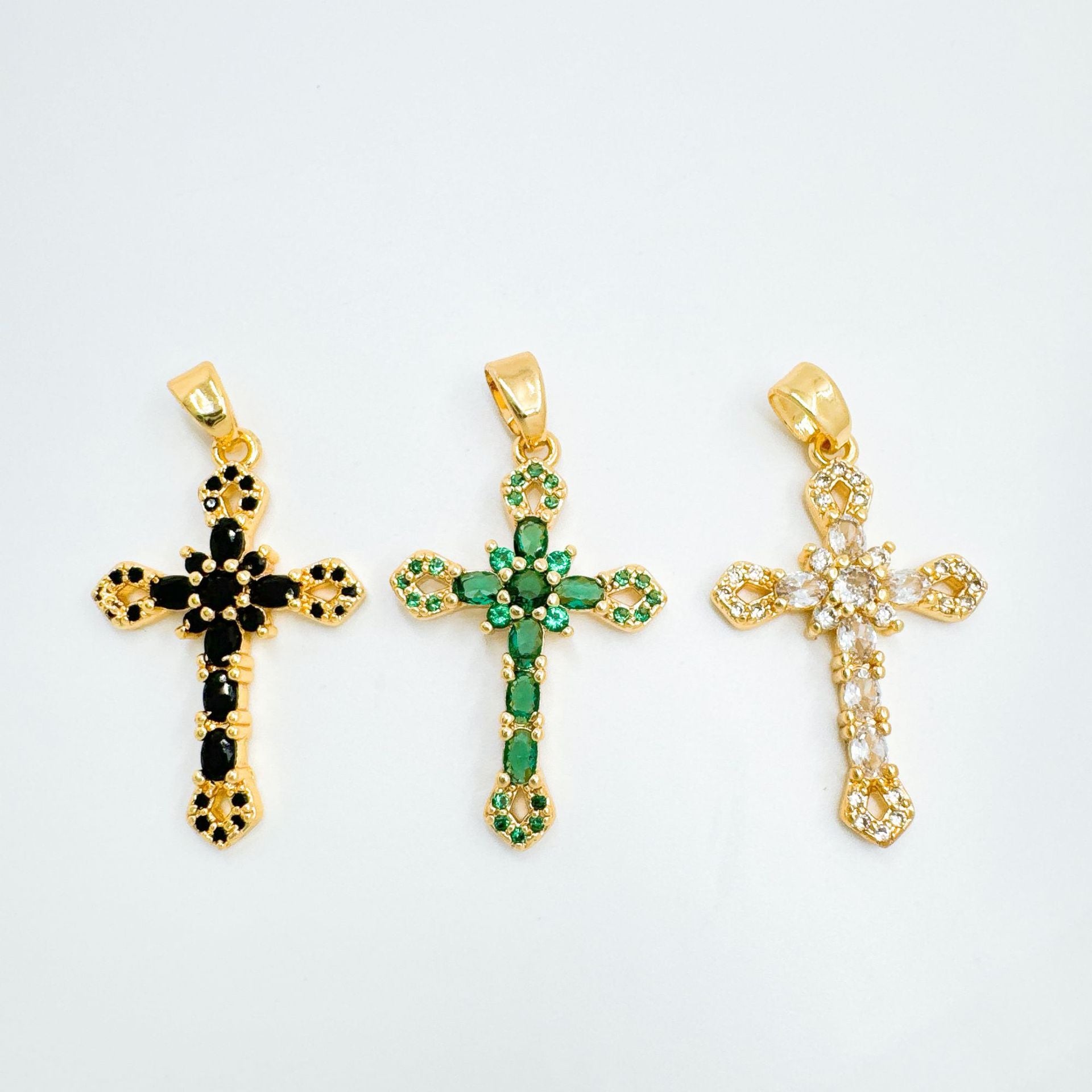 Wholesale Vintage Cross Necklace Pendant,  Gold Plated Copper