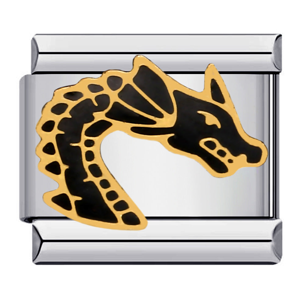 Wholesale Italian Charm Bracelet 9mm DIY Splicing Removable Chinese Culture Stainless Steel Composable Bracelet