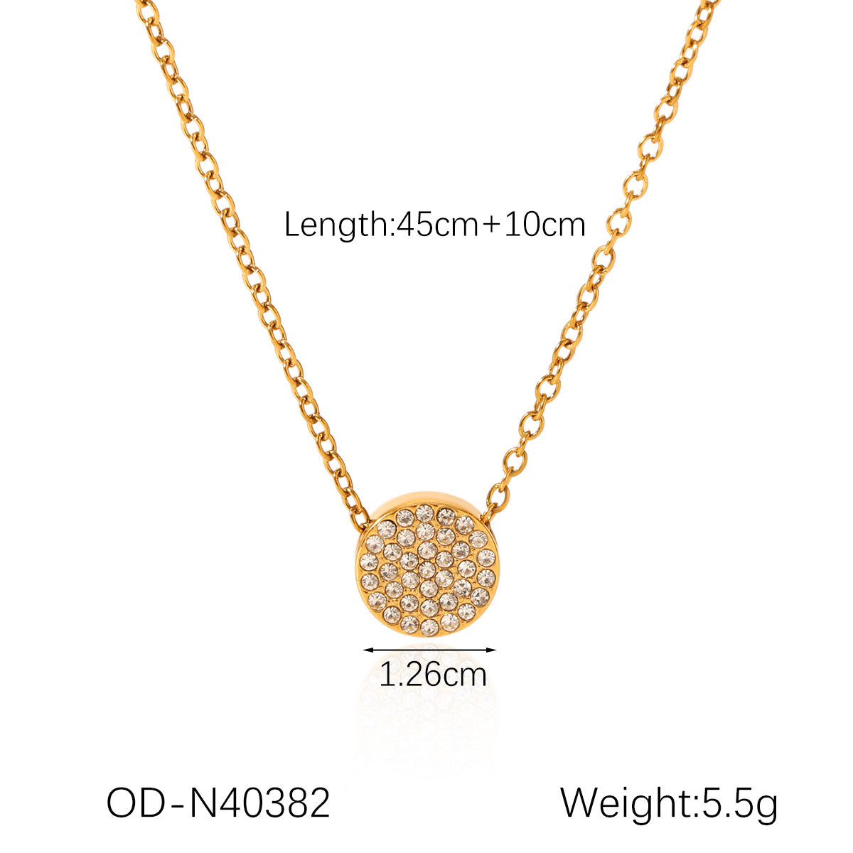 Wholesale Stainless Steel 18K Gold Drops Four-leaf Clover Moon Five-pointed Star Diamond Pendant Necklace