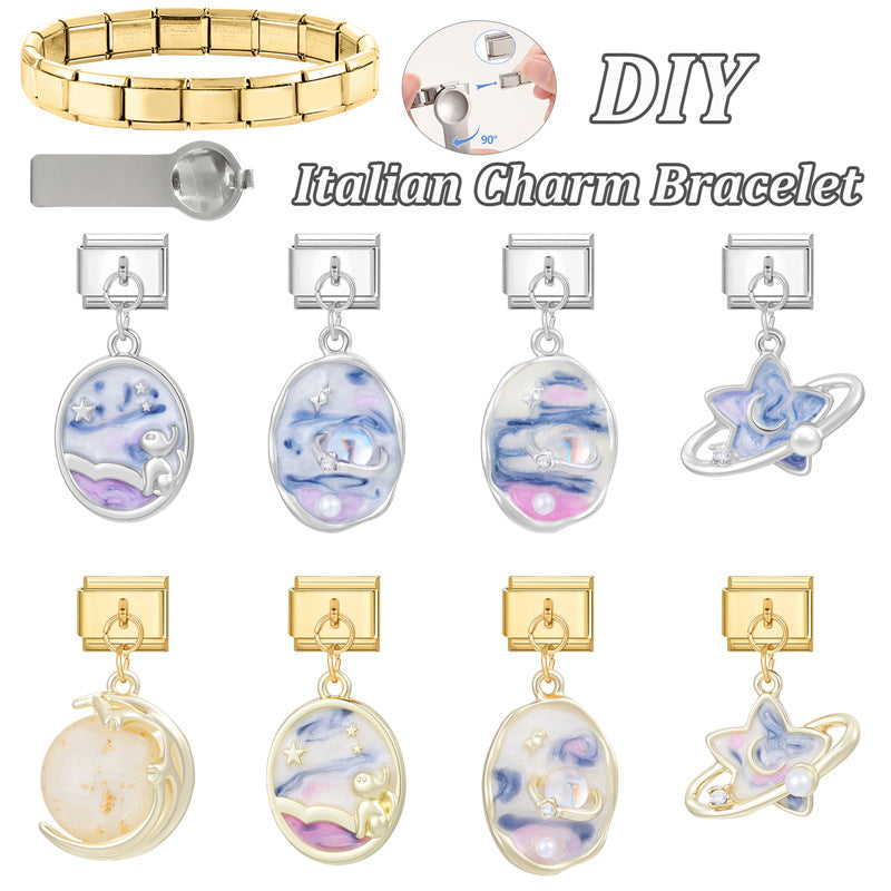 Wholesale Italian Charm Bracelet 9mm DIY Splicing Creative Pendant Stainless Steel Composable Bracelet