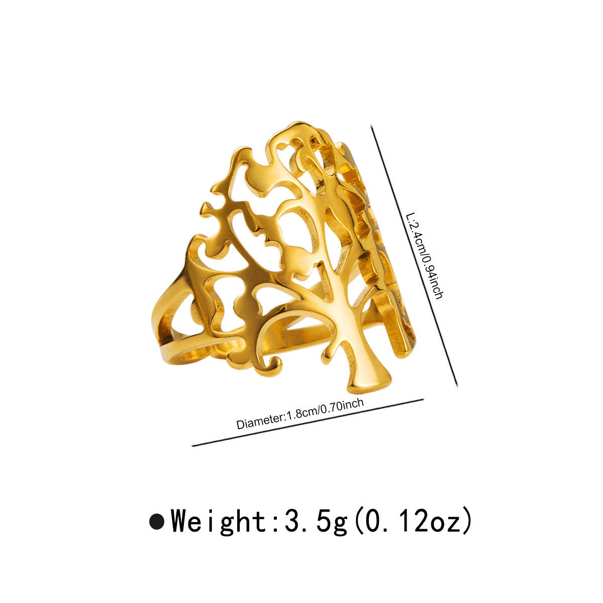 Wholesale Stainless Steel French Retro Personality  Design Leaf Ring