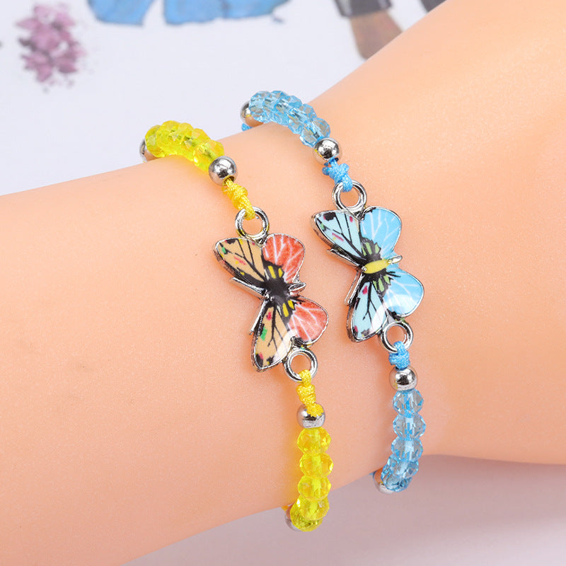 Wholesale Summer Colorful Butterfly Crystal Beaded Bracelet ACC-BT-YiYe004