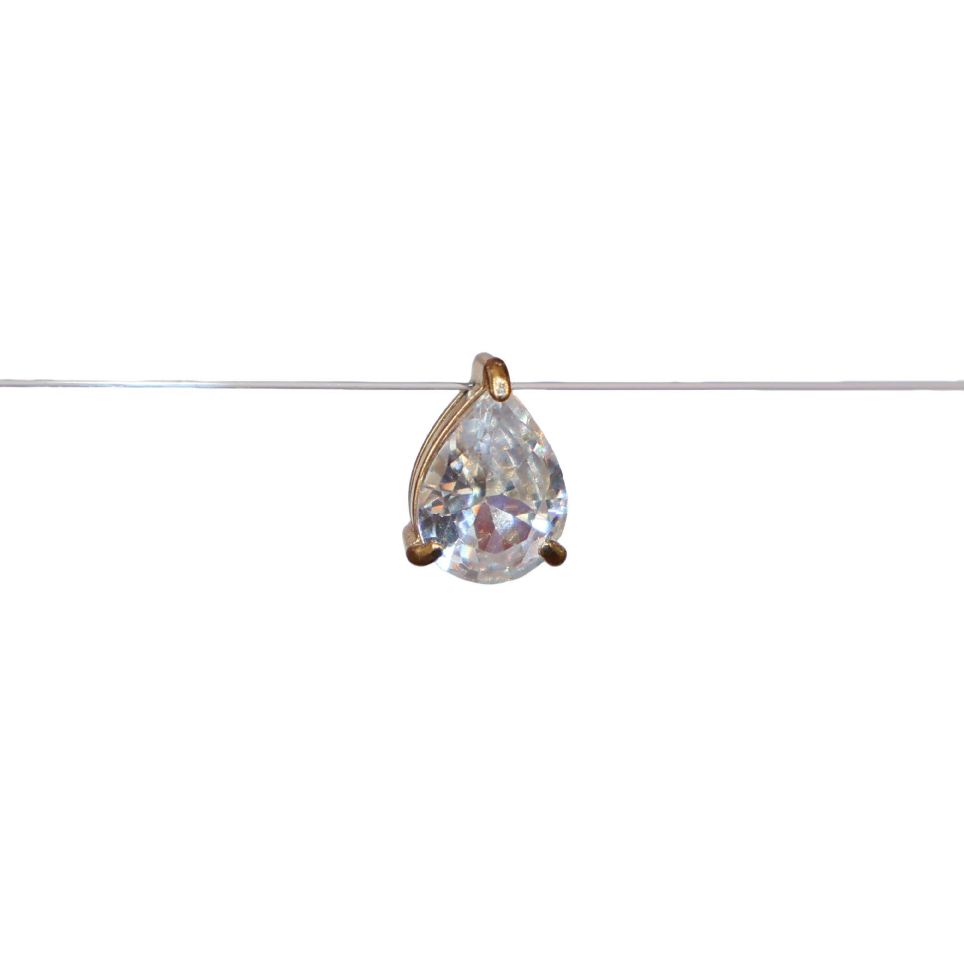 Wholesale DIY accessories stainless steel pear-shaped teardrop zircon pendants