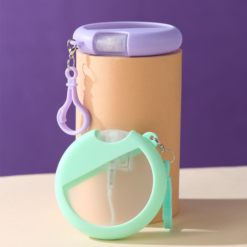 Wholesale 25ml Round Card Slot Perfume Bottle Silicone Protective Sleeve Hook Keychains