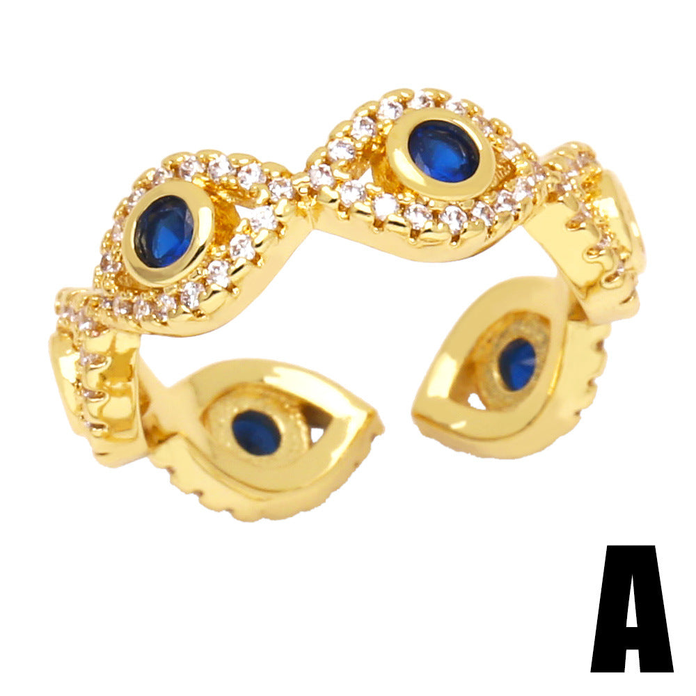 Wholesale Evil Eye Zirconia Open Ring