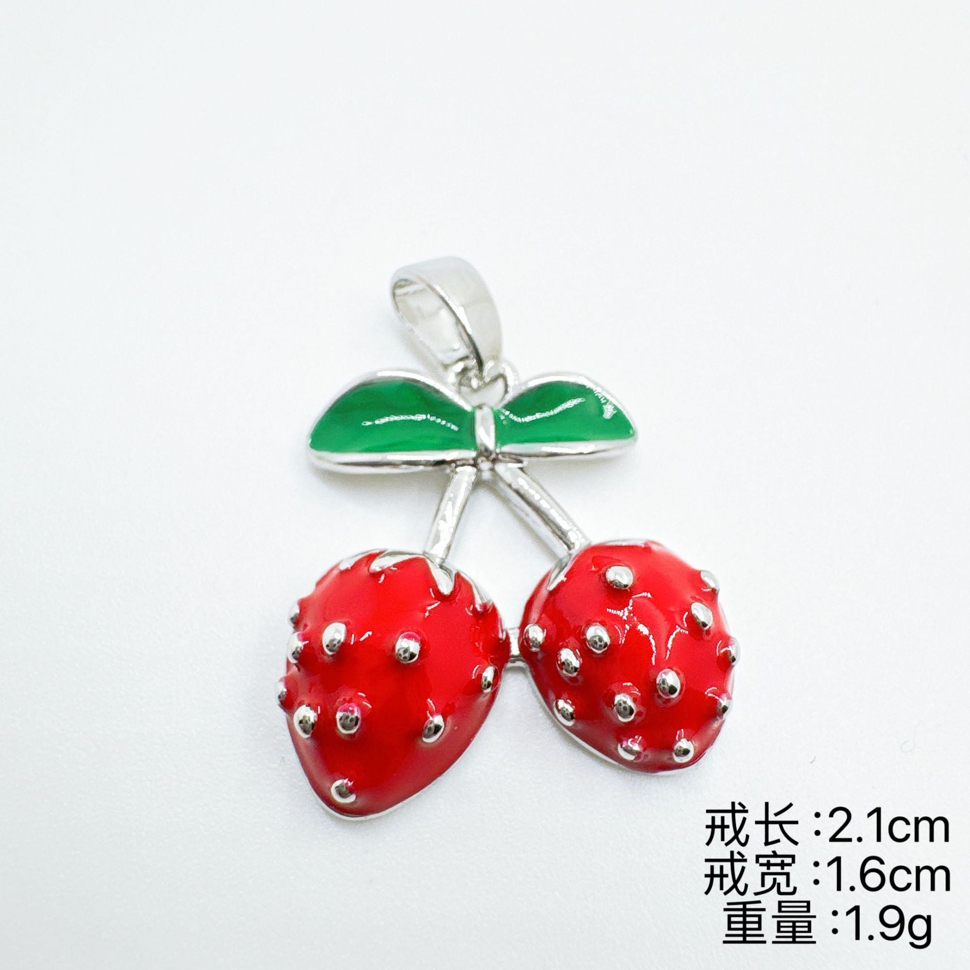Wholesale Trendy Cherry Pendant Necklace,  Gold Plated Copper Zircon Jewelry Accessory
