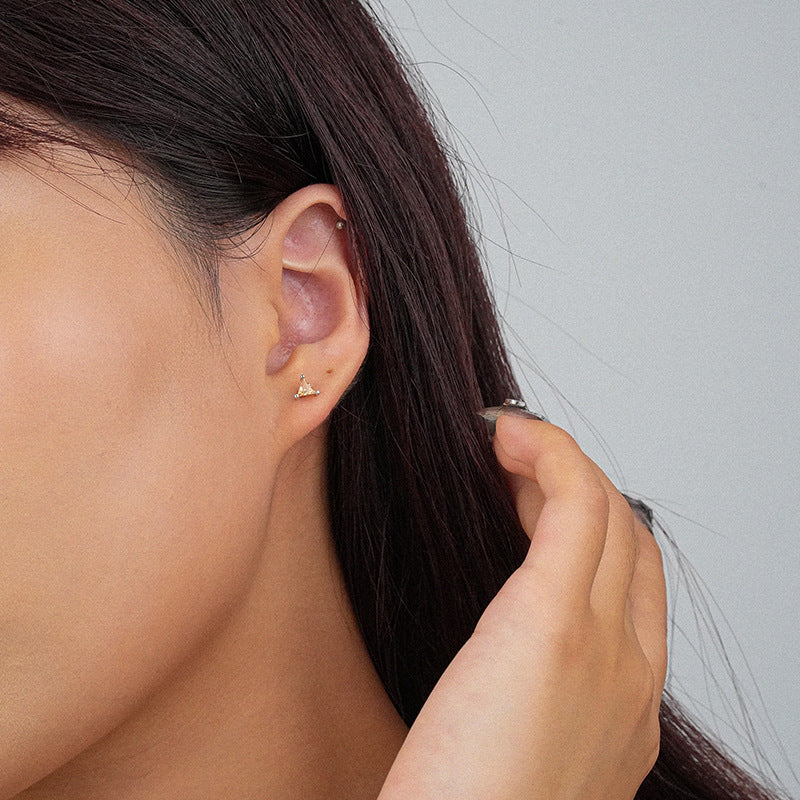 Wholesale 925 sterling silver color geometric zircon earrings