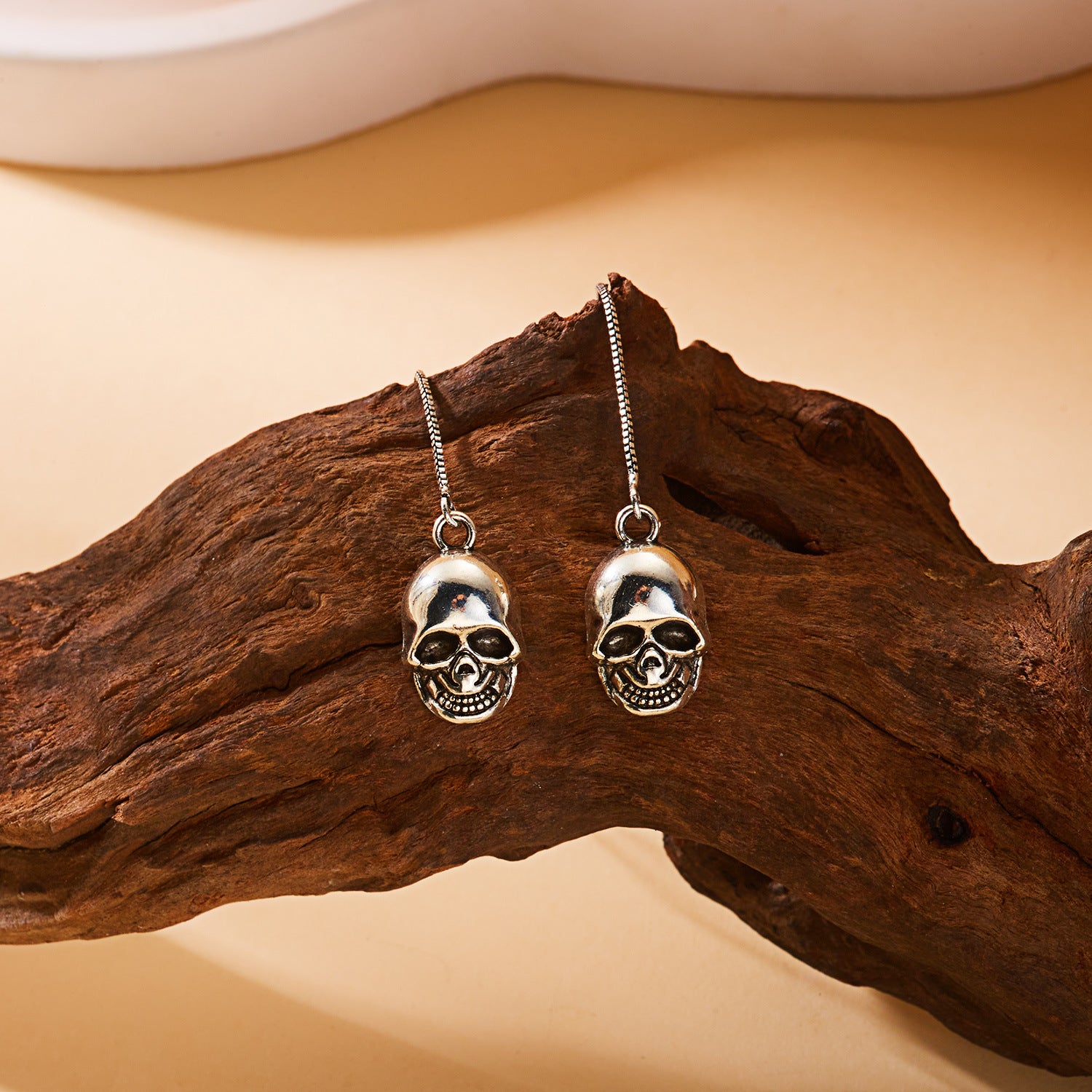 Wholesale Dark Gothic Goth Theme  Women' s Skull Tassel Earrings