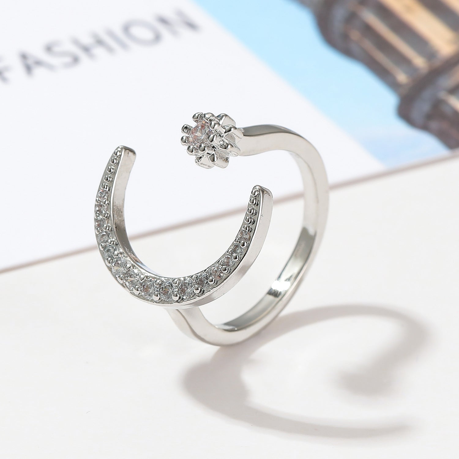 Wholesale Star Moon Ring Women's Index Finger Distinctive Fashion Fine Ring