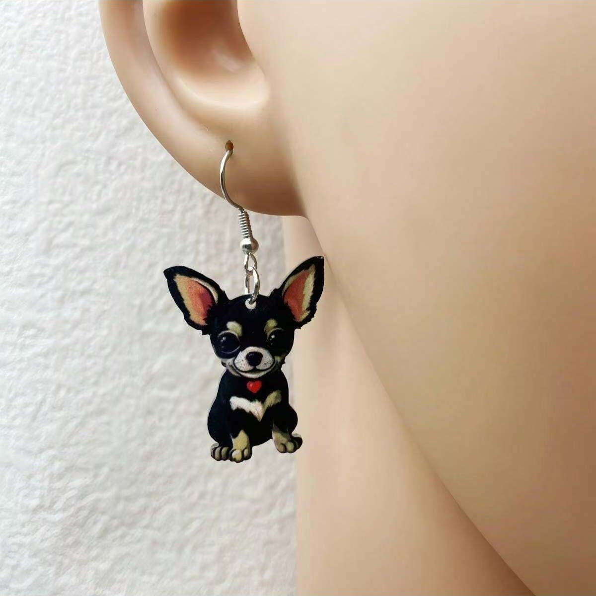 Wholesale Chihuahua Puppy 2D Acrylic Earrings