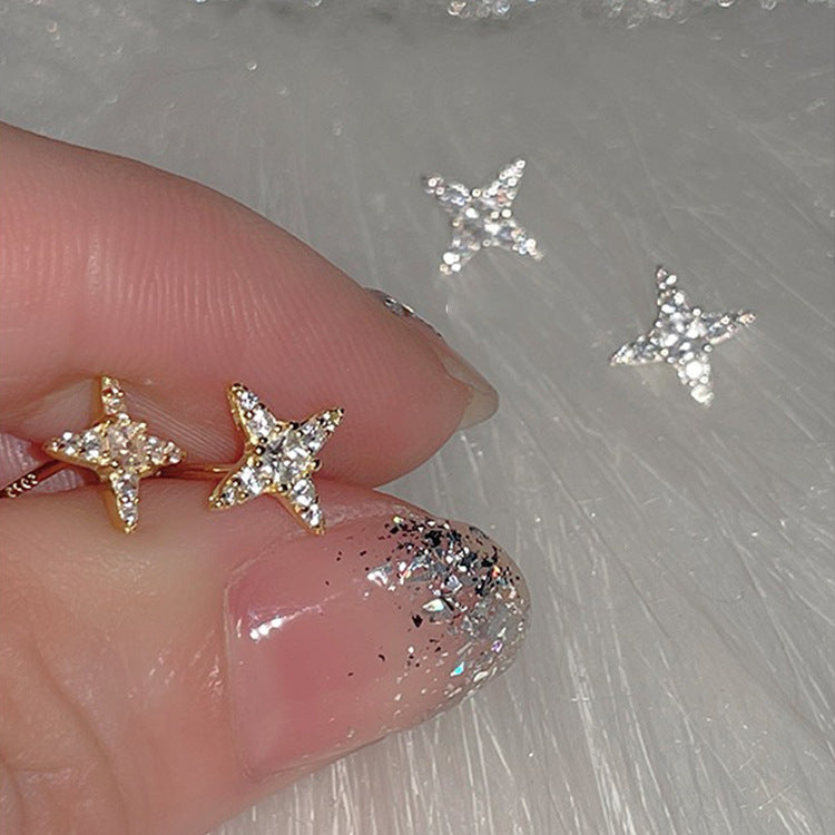 Wholesale zircon star earrings set