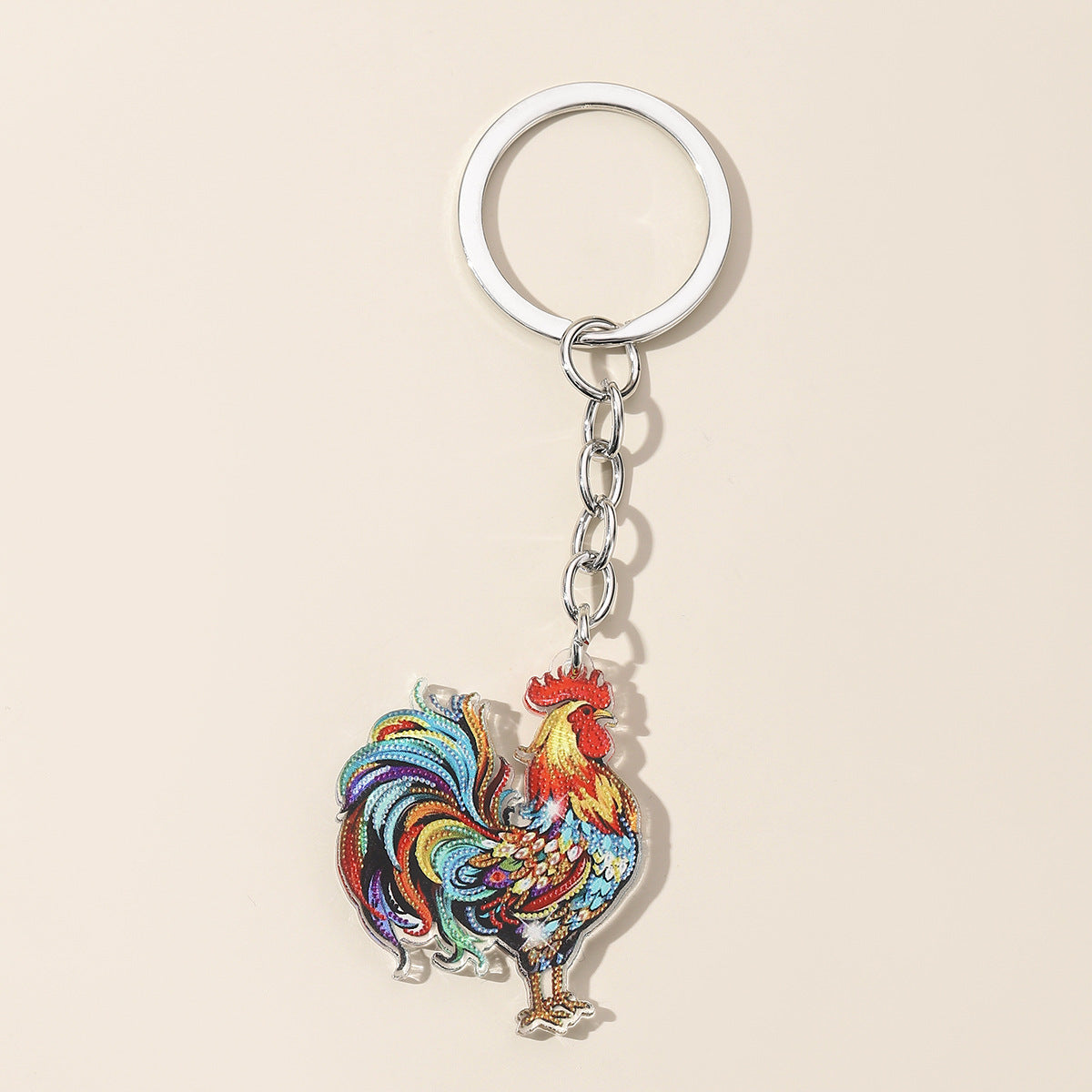 Wholesale Color Printed Pet Chicken Acrylic Keychain ACC-KC-HuiWen015