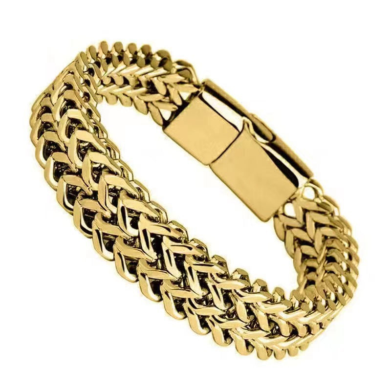 Wholesale Titanium Steel Cuban Chain Bracelet Unisex Punk Hip Hop Jewelry Accessory Gift