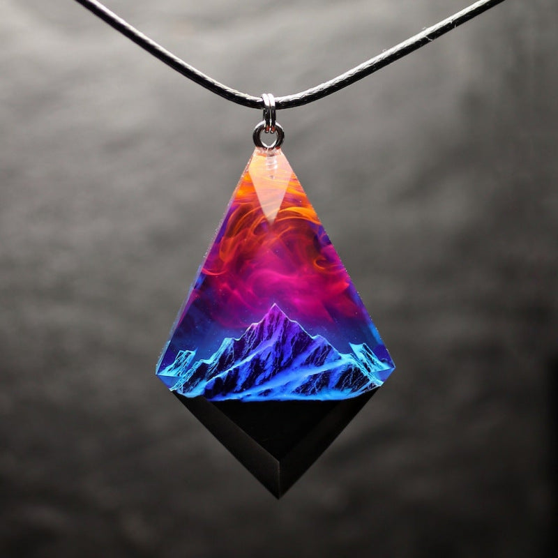 Wholesale Snow Mountain  Resin Luminous Necklace