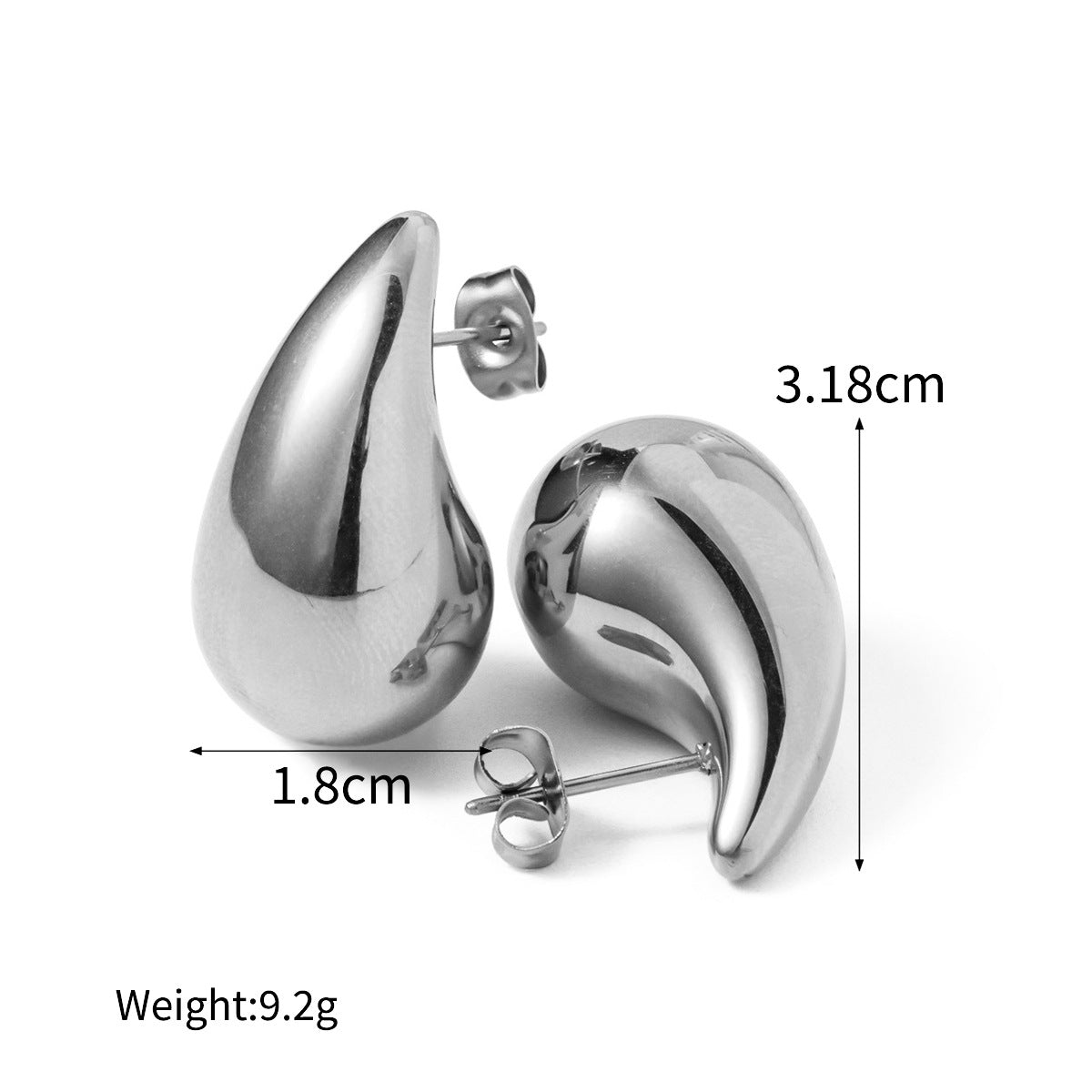 Wholesale 18K gold water drop titanium steel earrings cashew-shaped necklace