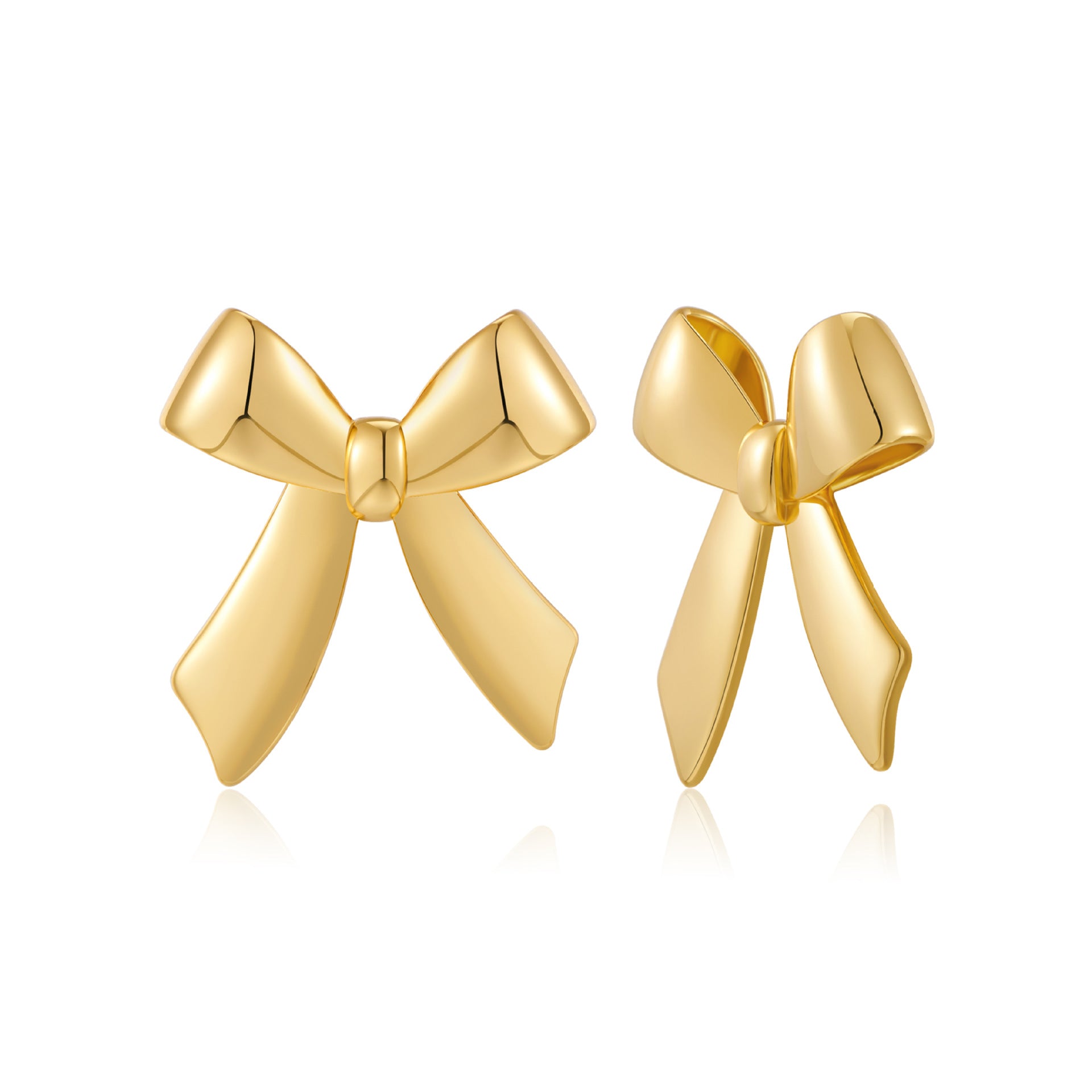 Wholesale Bow Earrings Copper Plated 18k Gold Small and Exquisite Earrings ACC-ES-HuaChuang008