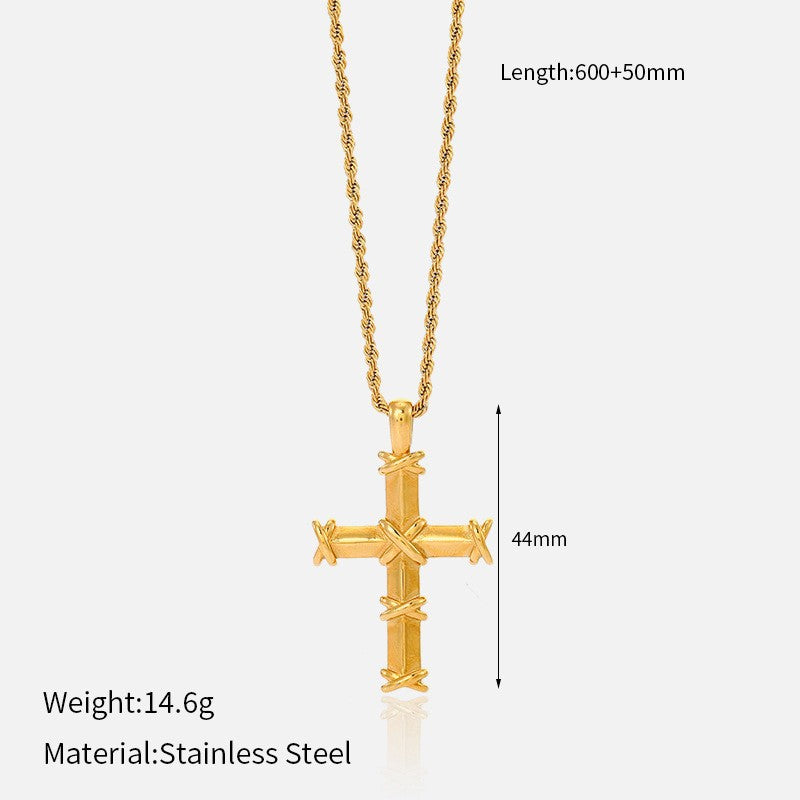 Wholesale Stainless Steel Cross Necklace Retro Necklace