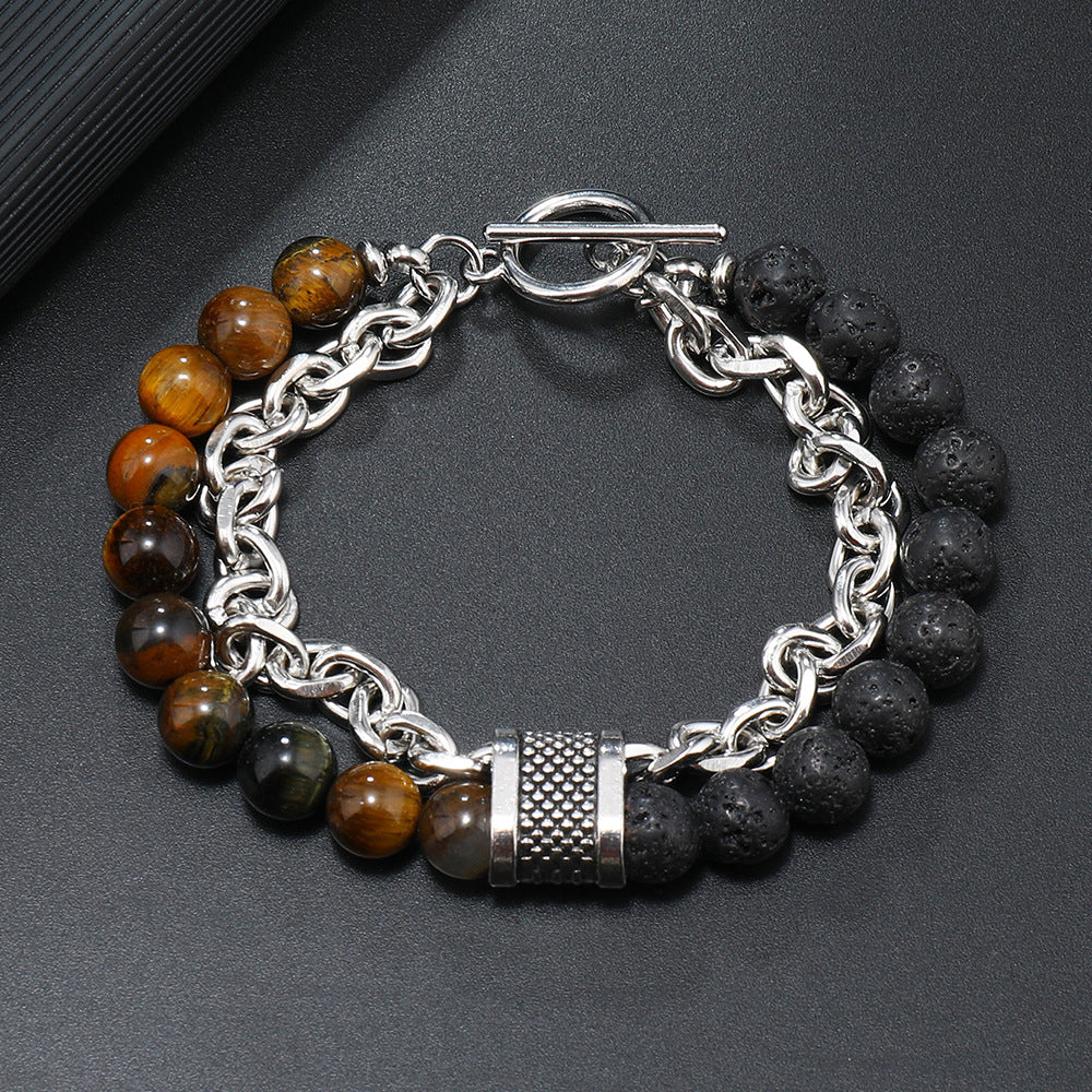 Wholesale  3PCS Men' s beaded natural stone bracelet