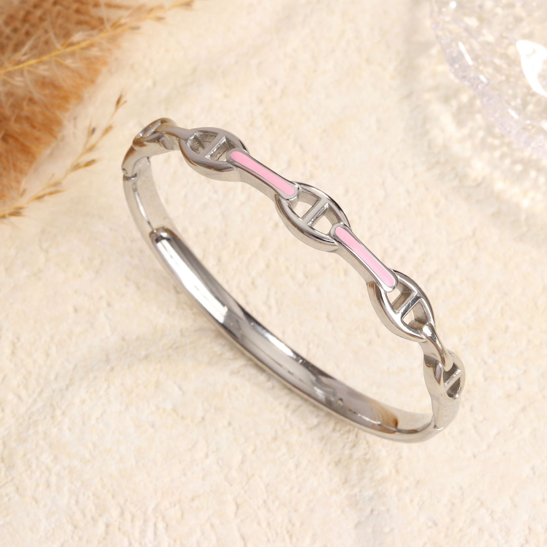 Wholesale Enamel Titanium Steel Bracelets for Women,  Light Luxury Autumn and Winter Accessories ACCVIP