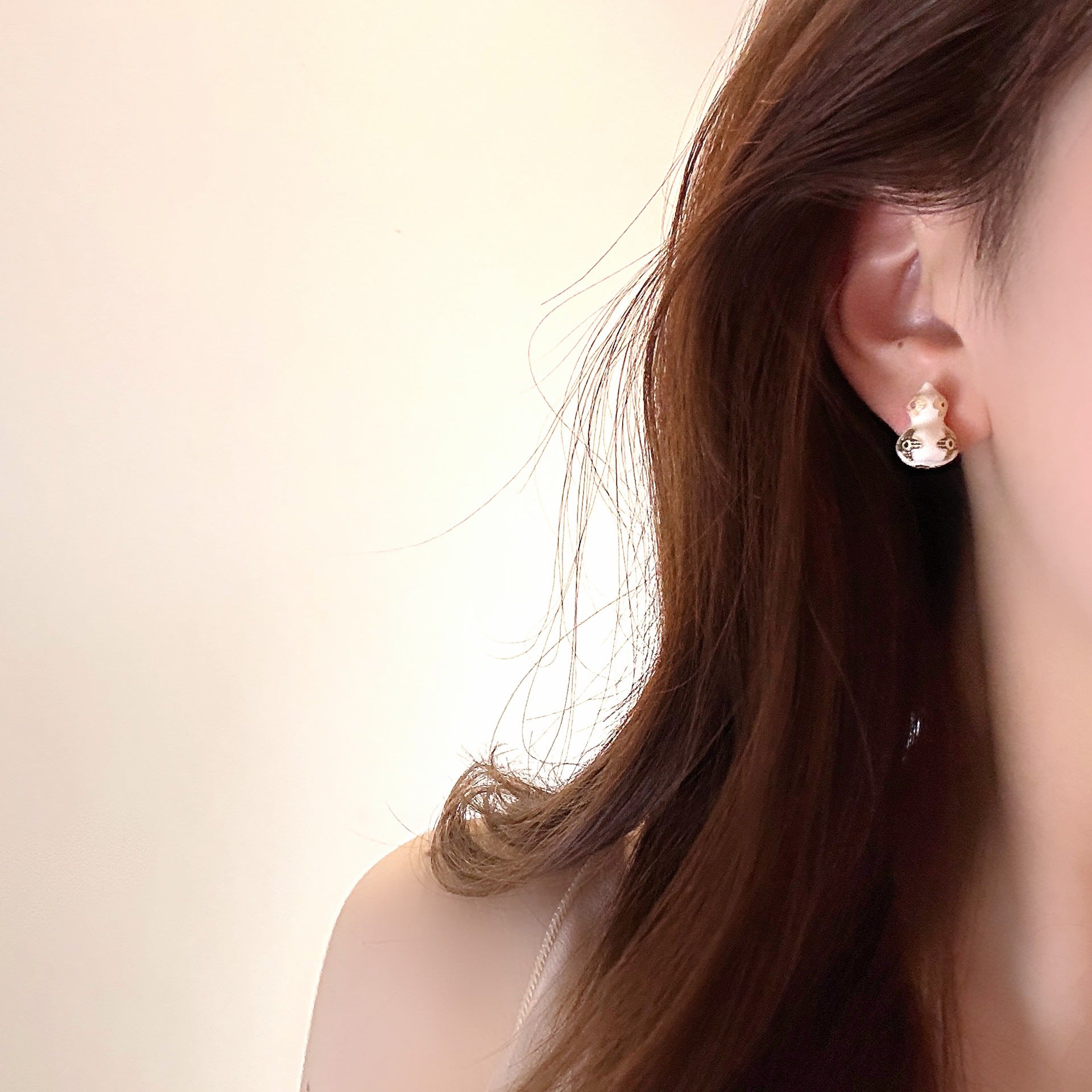 Wholesale Enamel Drop Glaze Four-Leaf Clover Gourd Earrings