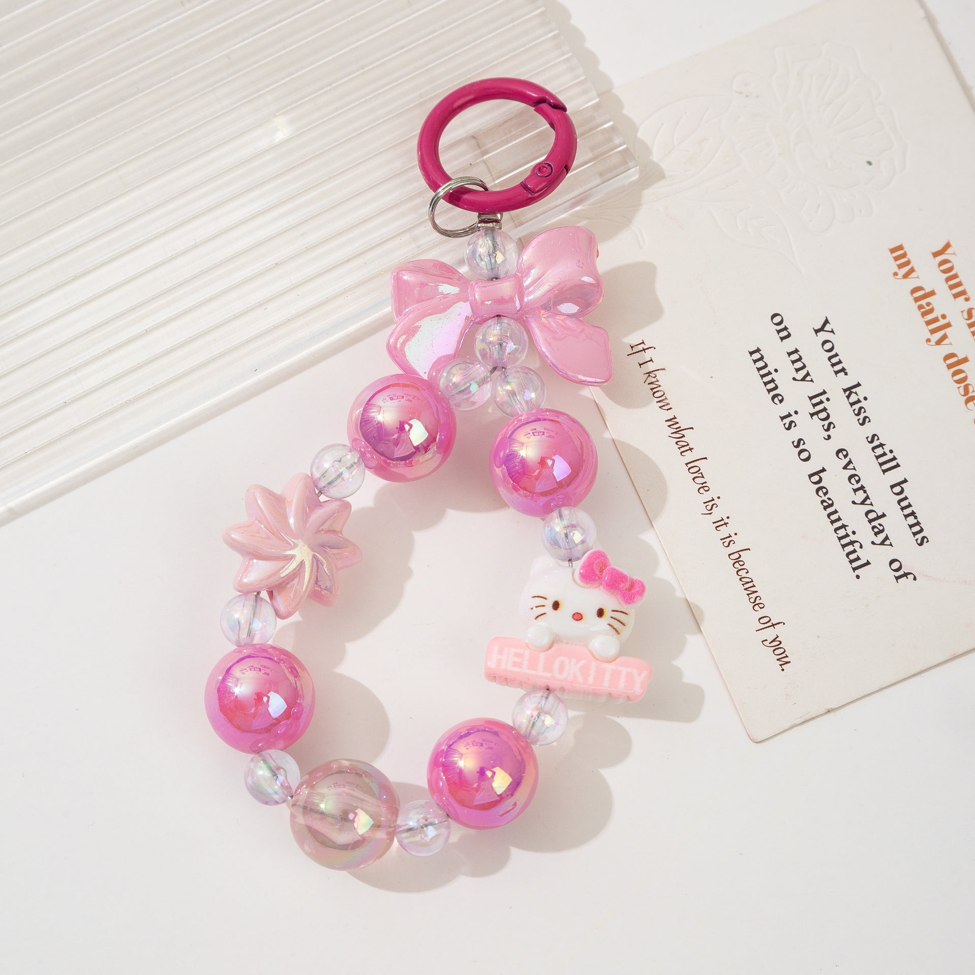 Wholesale Cartoon Fun Handmade Beaded Acrylic Colorful Keychain ACCVIP