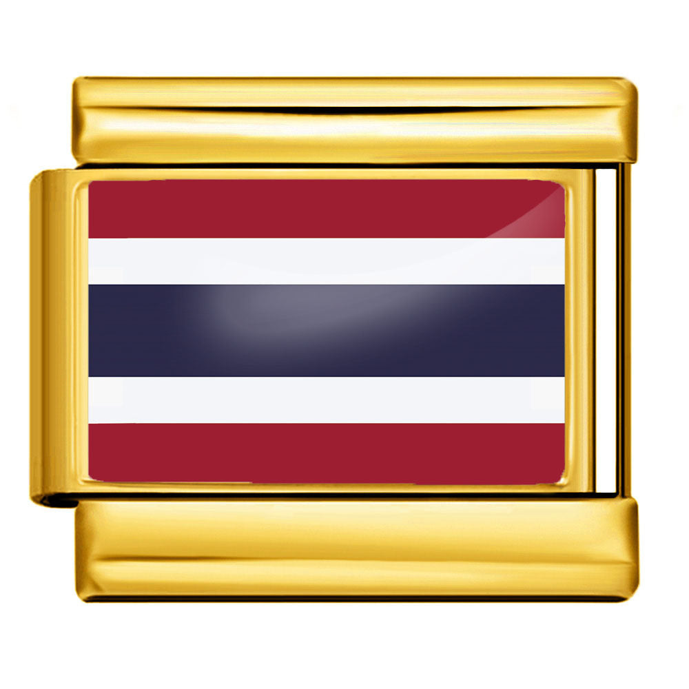 Wholesale Golden World Flag Photo Epoxy Italian Module Bracelet DIY Stainless Steel Elastic Strap Chain Bracelet