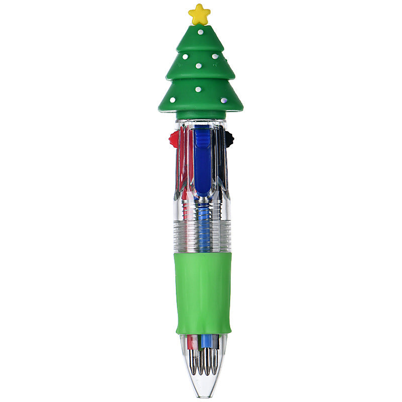 Wholesale Cute cartoon Christmas four-color ballpoint pen