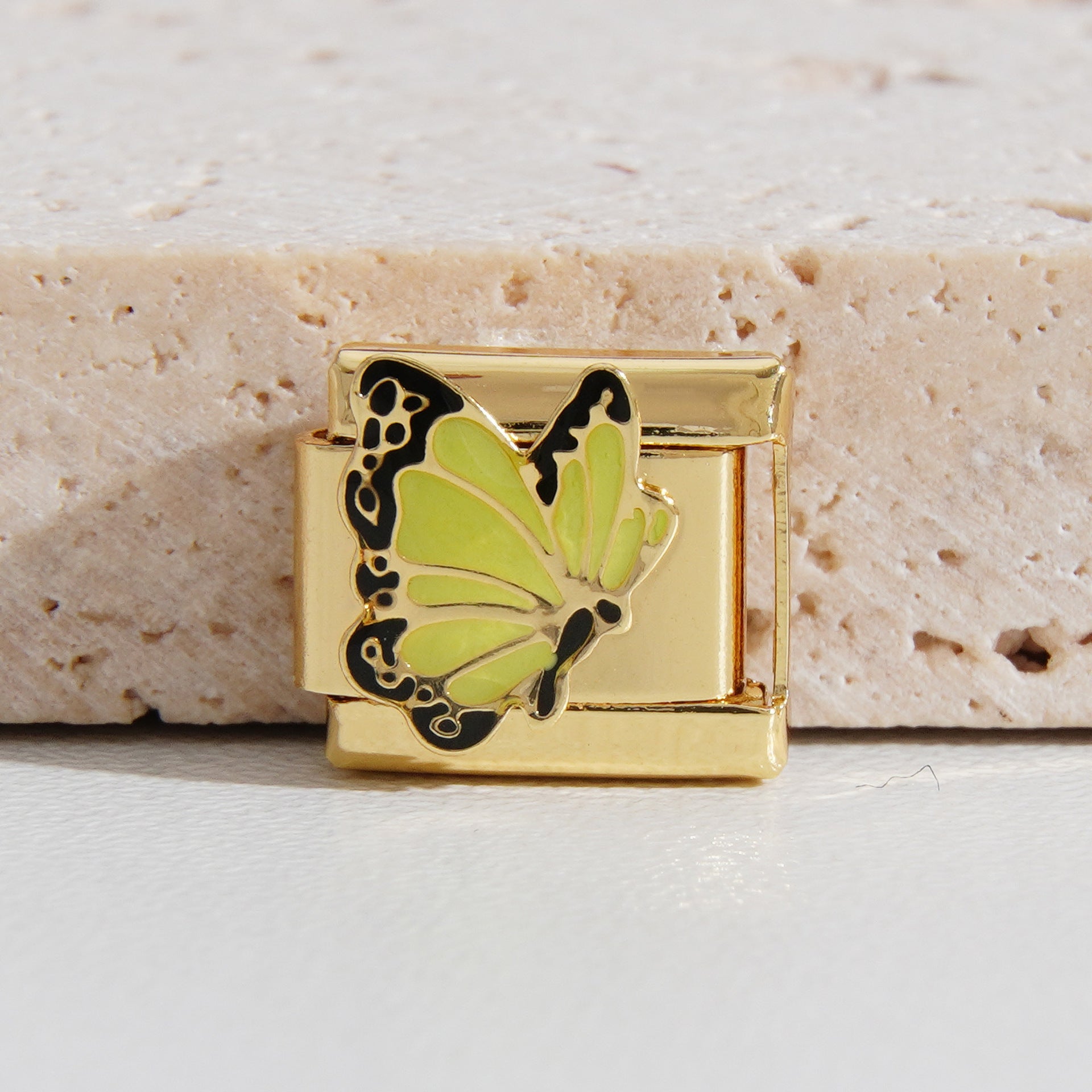 Wholesale Italian Charm Bracelet 9mm DIY Splicing Gold Butterfly Stainless Steel Composable Bracelet