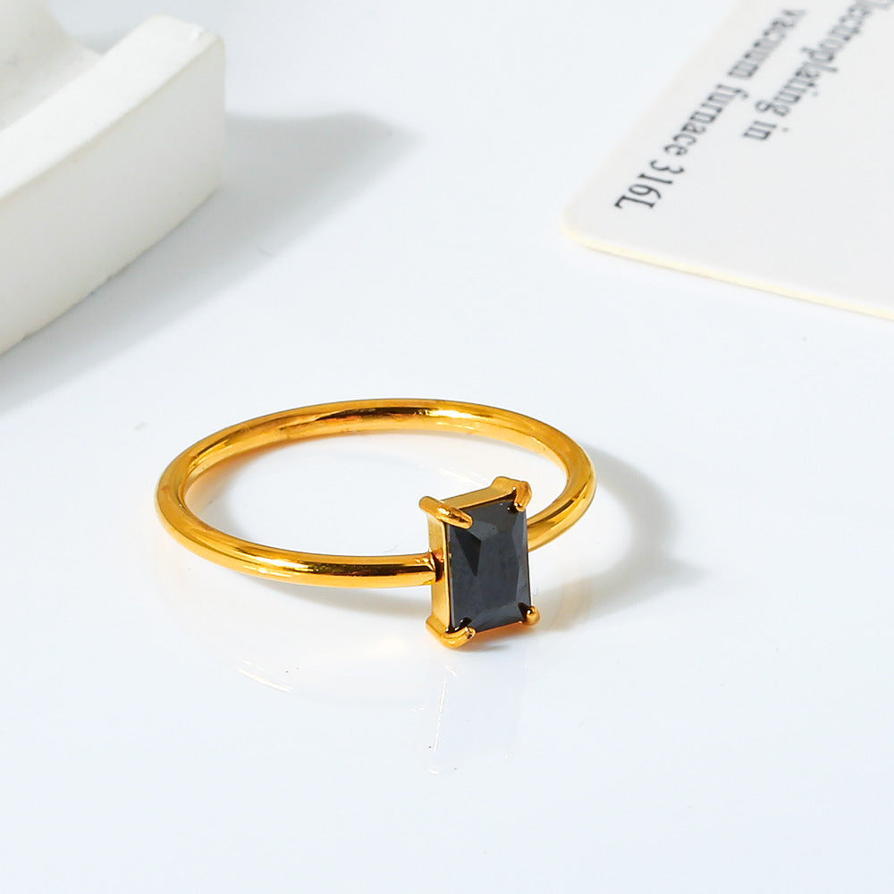 Wholesale 2PCS Steel Titanium Zircon Ring