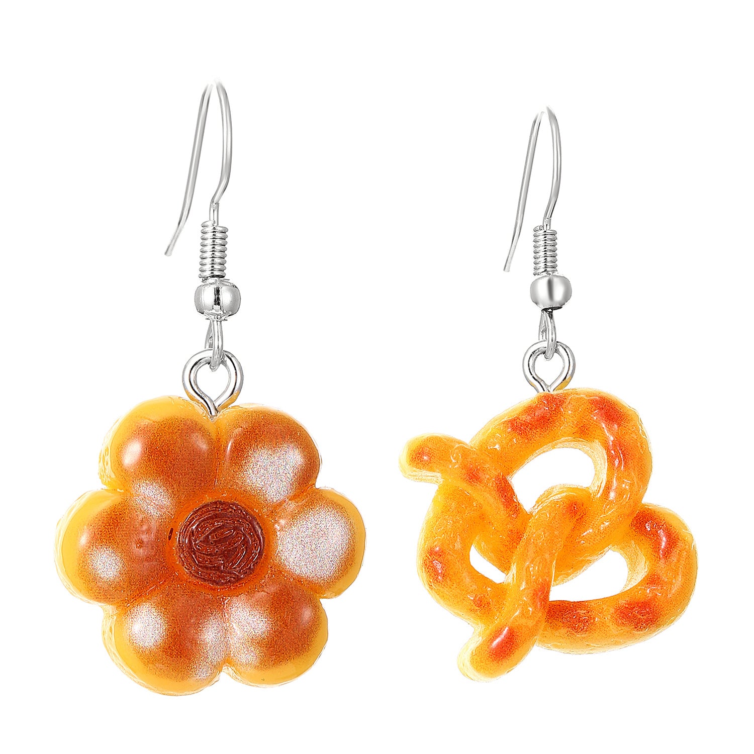 Wholesale Funny Donut Earrings Set For Women White Plastic Resin Party Gift Boutique Resale