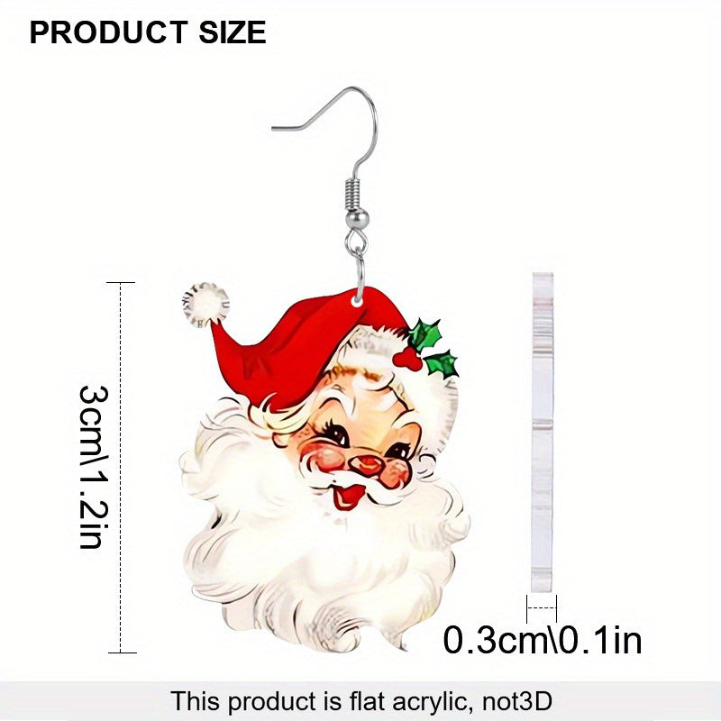 Wholesale Cute Santa Claus Acrylic Dangle Earrings