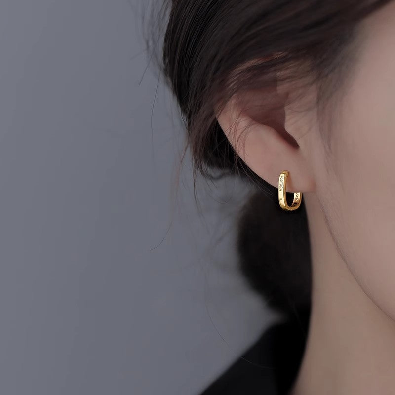 Wholesale 925 Sterling Silver Square Ear  Earrings