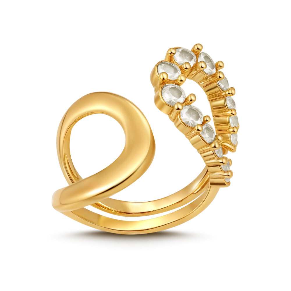 Wholesale Retro Diamond Ring Stainless Steel Fashion Accessory