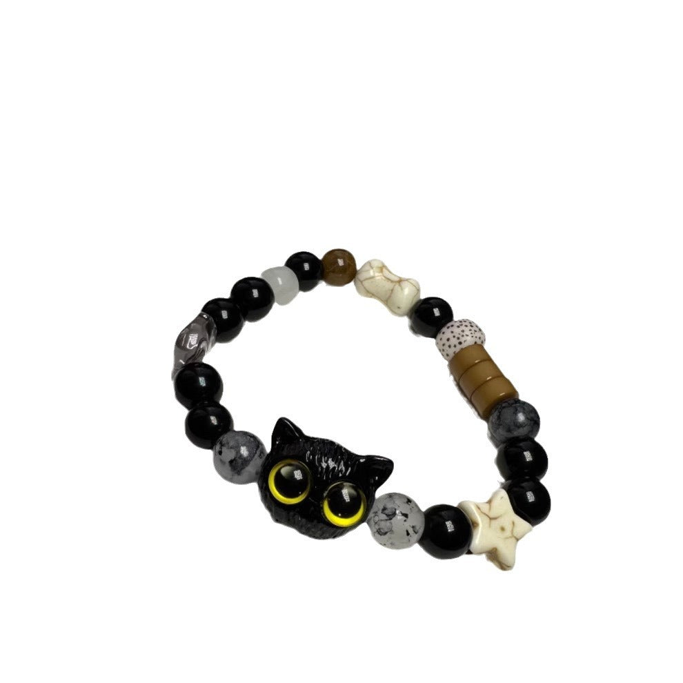 Wholesale black sesame kitten black cat bracelet