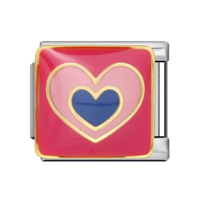 Wholesale Italian Charm Bracelet 9mm DIY Splicing Heart Star Stainless Steel Composable Bracelet