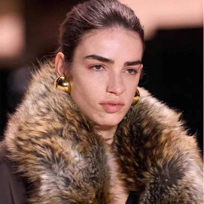 Wholesale retro luxury  split ball glossy earrings